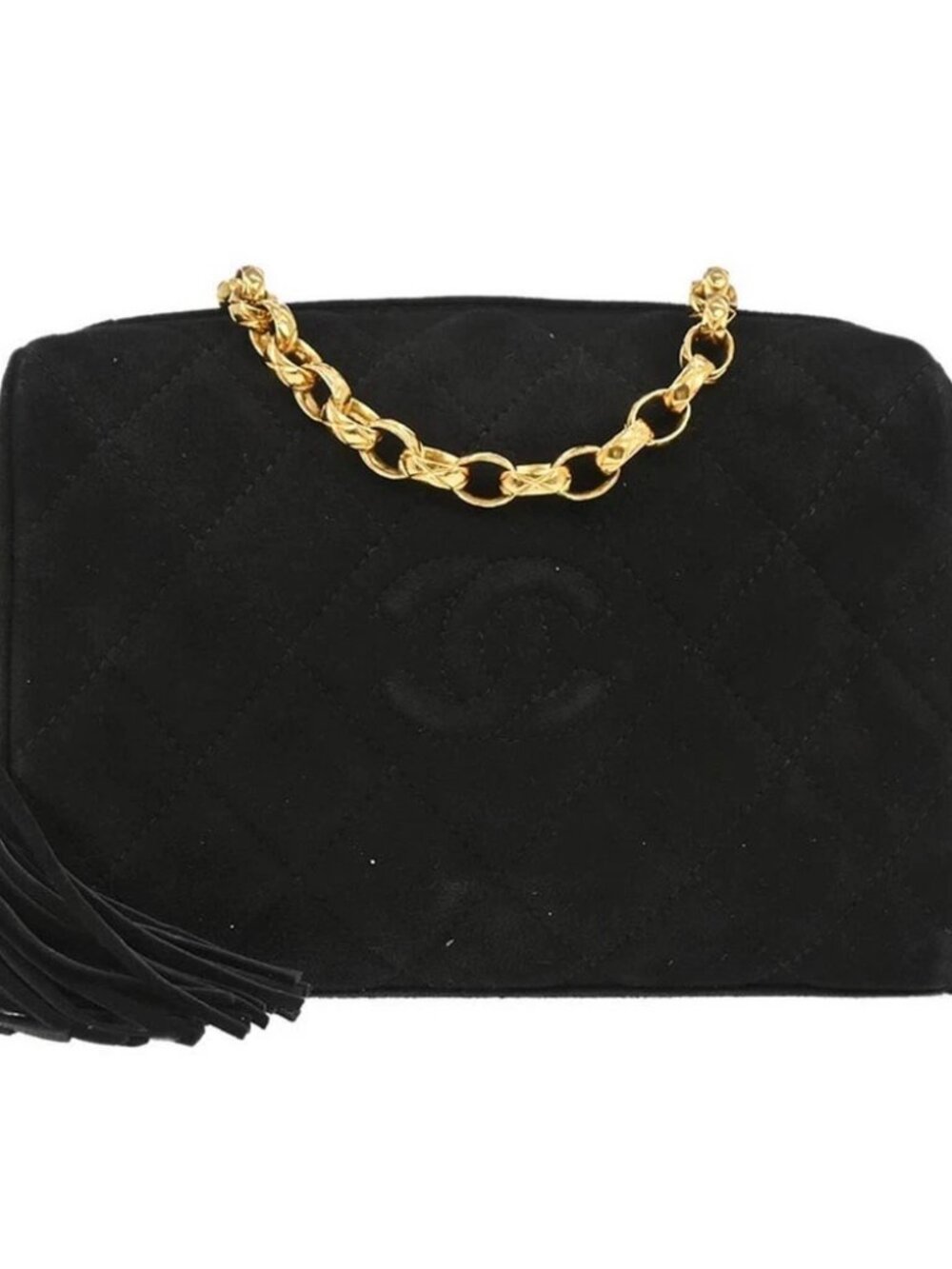 Chanel Black Suede Camera Bag Mini 135938